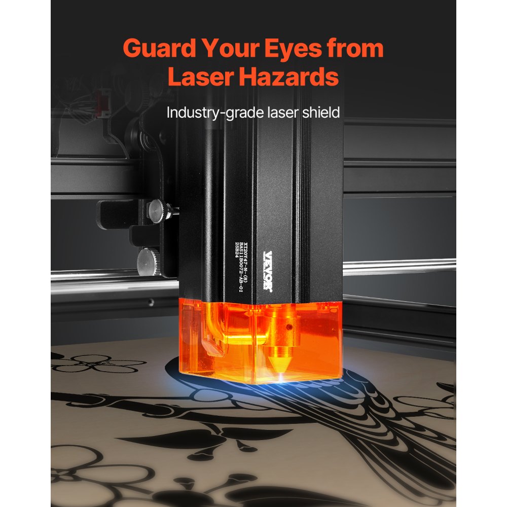 VEVOR Laser Engraver, 20 W Power, Laser Engraving Machine, 35x40 cm Working Area, 10000 mm/min Movement Speed, Compressed Spot with Eye Protection, for Wood, Certain Metals