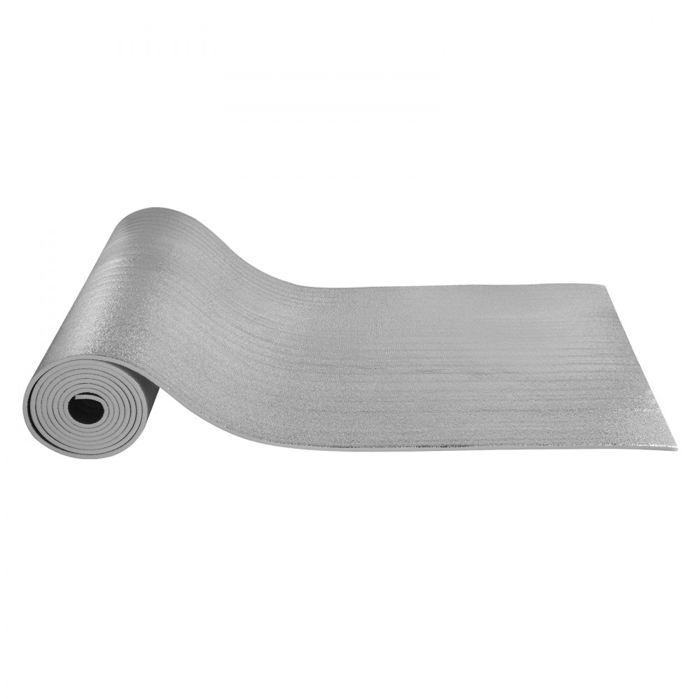 VEVOR Aislamiento Térmico Reflectante Doble Rollo de Aislamiento Barrera Radiante 7,62x1,22 m Núcleo de Espuma EPE Grosor de 15,1 mm Lámina de Aluminio de Doble Cara para Ventana, Techo de RV