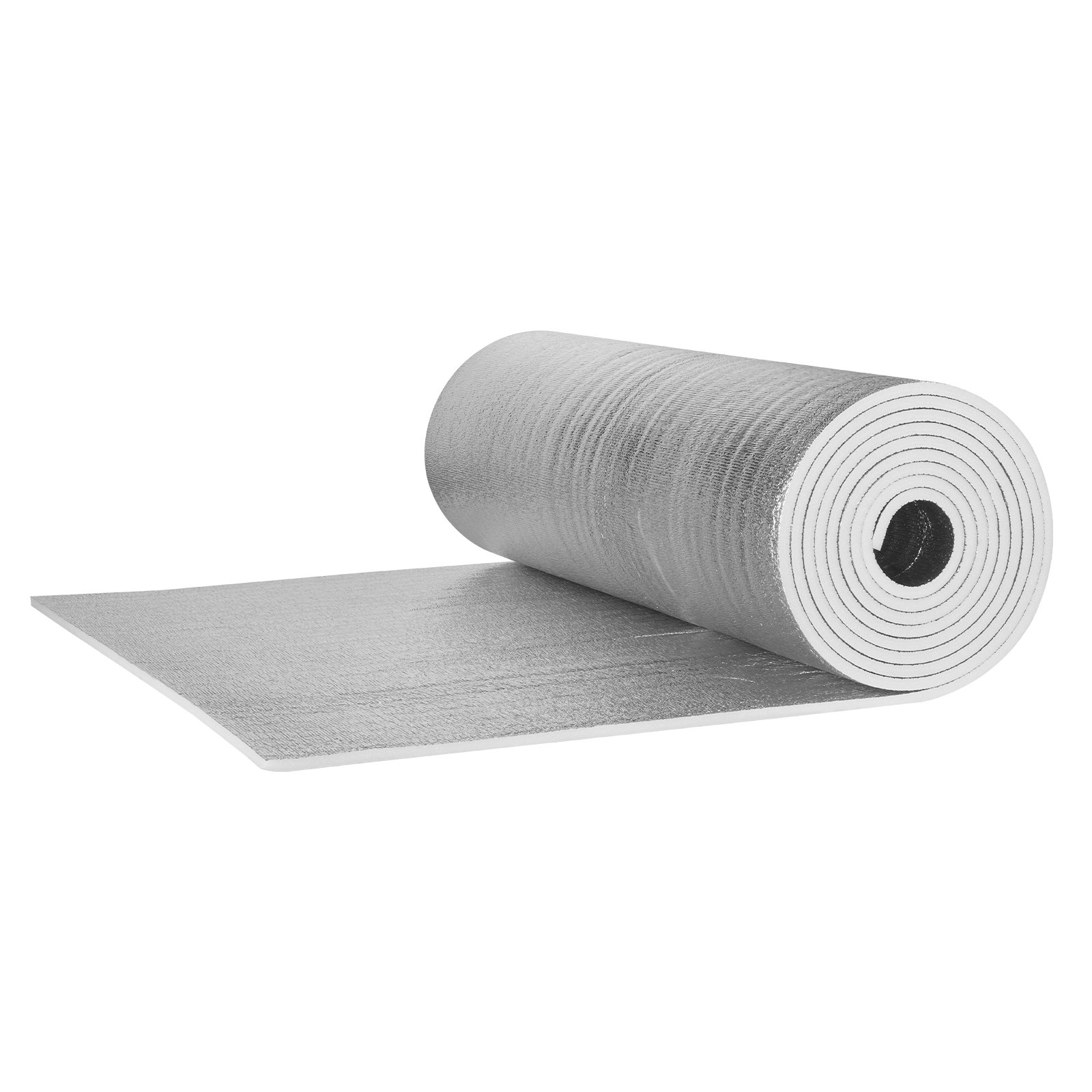 VEVOR Aislamiento Térmico Reflectante Doble Rollo de Aislamiento Barrera Radiante 7,62x1,22 m Núcleo de Espuma EPE Grosor de 15,1 mm Lámina de Aluminio de Doble Cara para Ventana, Techo de RV