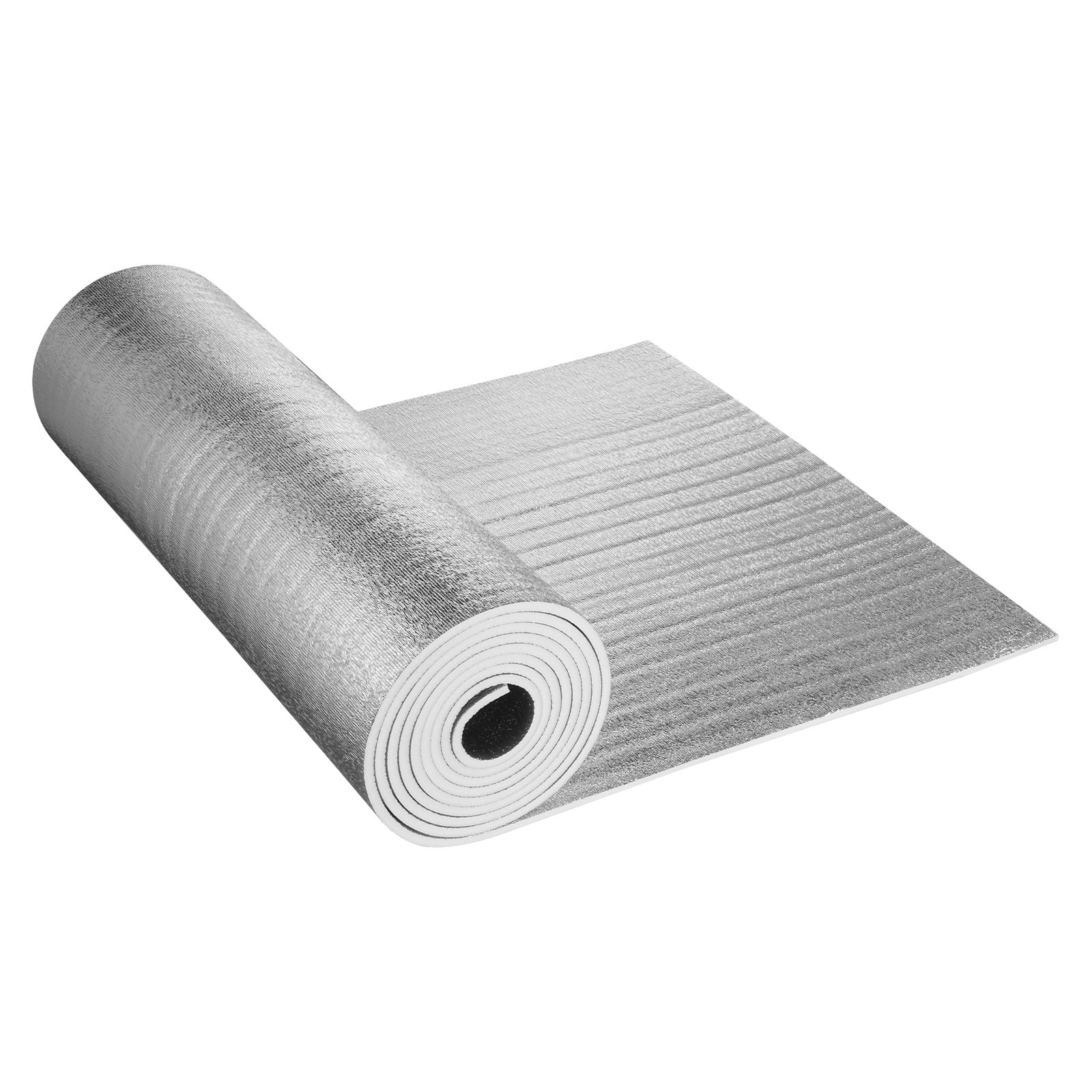 VEVOR Aislamiento Térmico Reflectante Doble Rollo de Aislamiento Barrera Radiante 7,62x1,22 m Núcleo de Espuma EPE Grosor de 15,1 mm Lámina de Aluminio de Doble Cara para Ventana, Techo de RV
