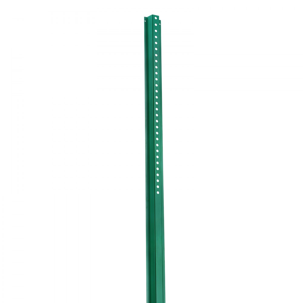 VEVOR Poste de señal de canal en U de 8 pies, paquete de 4 postes de cerca fijos de acero resistente de color verde, señal de canal en U de cerca de acero para jardín, patio, granja o intersección de tráfico
