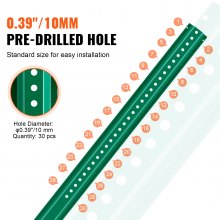 VEVOR 4 PCS Poste de Señal de Hierro Fundido de Alta Resistencia 2,44 m, Verde