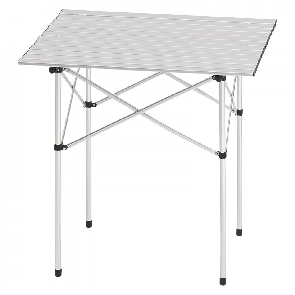 VEVOR Mesa de Camping Plegable Portátil Enrollable, Pequeña y Ligera, de Aluminio, Compacta, con Bolsa de Transporte, para Cocinar al Aire Libre, Ir a la Parrilla, Viajar, 700 x 700 x 700 mm