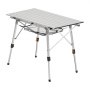VEVOR Mesa de Camping Plegable Portátil Enrollable, de Aluminio, con Altura Ajustable, Malla Superior y Bolsa de Transporte, Ideal para Barbacoas, Picnics y Viajes, 900 x 520 x 680 mm, Plata