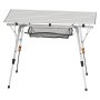 VEVOR Mesa de Camping Plegable Portátil Enrollable, de Aluminio, con Altura Ajustable, Malla Superior y Bolsa de Transporte, Ideal para Barbacoas, Picnics y Viajes, 900 x 520 x 680 mm, Plata