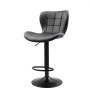 VEVOR Bar Stool Set of 4, Modern PU Leather Counter Height Stools, Swivel Kitchen Barstool with Back and Footrest, Height Adjustable Armless Bar Chair, Island Barstools for Kitchen, Dining Room, Black