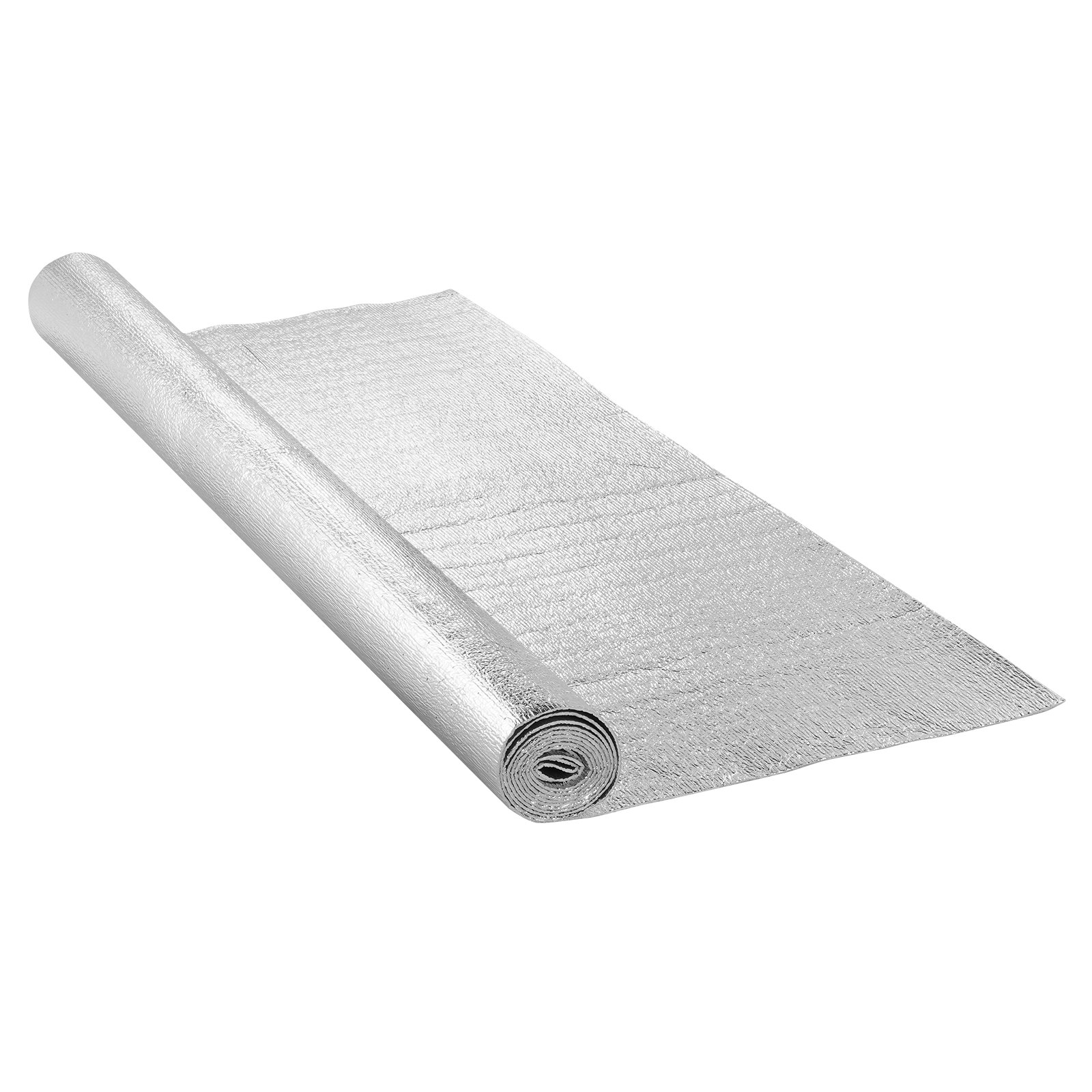 VEVOR Aislamiento Térmico Reflectante Doble Rollo de Aislamiento Barrera Radiante 3 x 1,22 m Núcleo de Espuma EPE Espesor de 3,2 mm Lámina de Aluminio Doble Cara para Ventana, Techo de RV