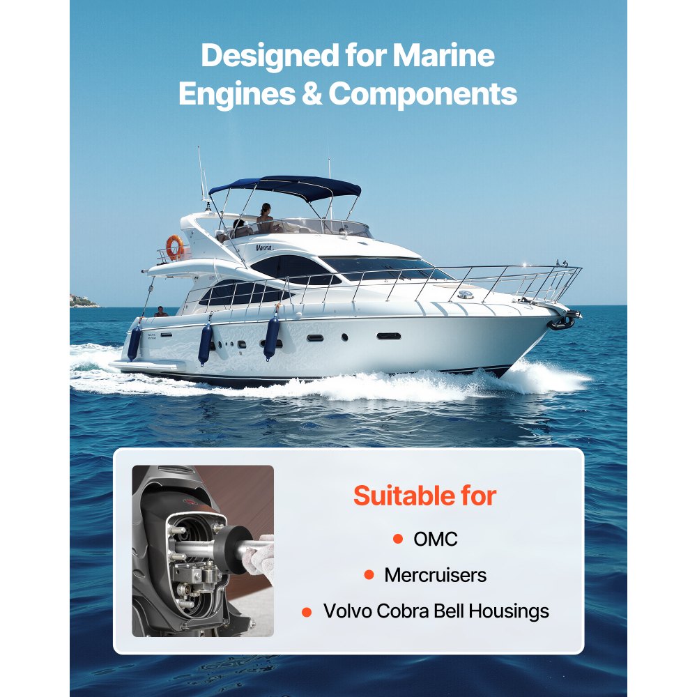 VEVOR Herramienta de Alineación de Motor, Extractor de Cojinetes, Herramientas Expansoras de Fuelle de Sello, Fáciles de Usar, Compatible con Mercruisers, OMC, Volvo Cobra, Carcasas de Campana