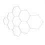 VEVOR Lámpara de Techo LED Hexagonal 456 W 54.720 lm 6500 K 14 Rejillas, Material de PC, Iluminación Brillante y Uniforme, 2 Opciones de Instalación, para Garaje, Almacén, Taller, Tienda, Gimnasio