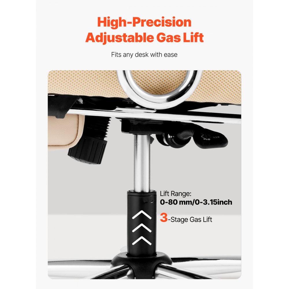 VEVOR Silla de Ejecutiva de Oficina con Respaldo Alto Reposapiés Silla de Escritorio Ergonómica con Cojín de Espuma de Alta Resiliencia Silla Giratoria de Cuero PU para Trabajar, Estudiar, Marrón