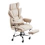 VEVOR Executive Office Chair, Swivel Chair with High Backrest, Removable Armrests & Footrest, Desk Chair with High-Resilient Foam Cushion for Home Office, Gaming, Brown