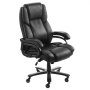 VEVOR Silla de Ejecutiva con Respaldo Alto Soporte Lumbar Control de Perilla Silla de Oficina con Inclinación Altura Ajustable Silla Giratoria de Cuero PU para Trabajar, Estudiar, Jugar, Negro