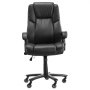 VEVOR Silla de Ejecutiva con Respaldo Alto Soporte Lumbar Control de Perilla Silla de Oficina con Inclinación Altura Ajustable Silla Giratoria de Cuero PU para Trabajar, Estudiar, Jugar, Negro