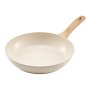 VEVOR Sartén de Aluminio para Huevos, 3 uds 200, 240 y 280 mm, Antiadherente, de Cerámica Resistente con Mango Resistente al Calor, Ideal para Cocina de Chef, Gas, Eléctrica e Inducción, Beige