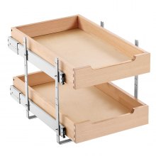 VEVOR Organizador de Gabinete Extraíble de 2 Niveles, Estante Deslizable de Cierre Suave, Alta Resistencia, Organización de Gabinete de Base Ajustable para Despensa Cocina y Baño, 315 x 533 x 76 mm