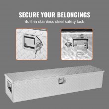 VEVOR Caja de herramientas de aluminio para camión, 48" x 15" x 15", caja de descarga con cerradura con llaves y manijas laterales para almacenamiento de contenedores de automóviles, remolques camper