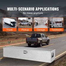 VEVOR Caja de herramientas de aluminio para camión, 48" x 15" x 15", caja de descarga con cerradura con llaves y manijas laterales para almacenamiento de contenedores de automóviles, remolques camper