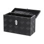 VEVOR Caja de Herramientas de Aluminio Resistente a Caja de Camioneta, con Diseño a Rayas, Asa Lateral y Superior, para Remolque, Camioneta, Autocaravana, 406 x 190 x 254 mm, Negro, Carga 20 kg