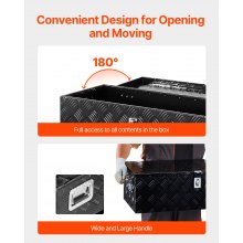 VEVOR Caja de Herramientas Aluminio para Camioneta 76,2 x 33 x 24,4 cm Negro