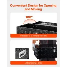 VEVOR Caja de Herramientas Aluminio para Camioneta 76,2 x 33 x 24,4 cm Negro