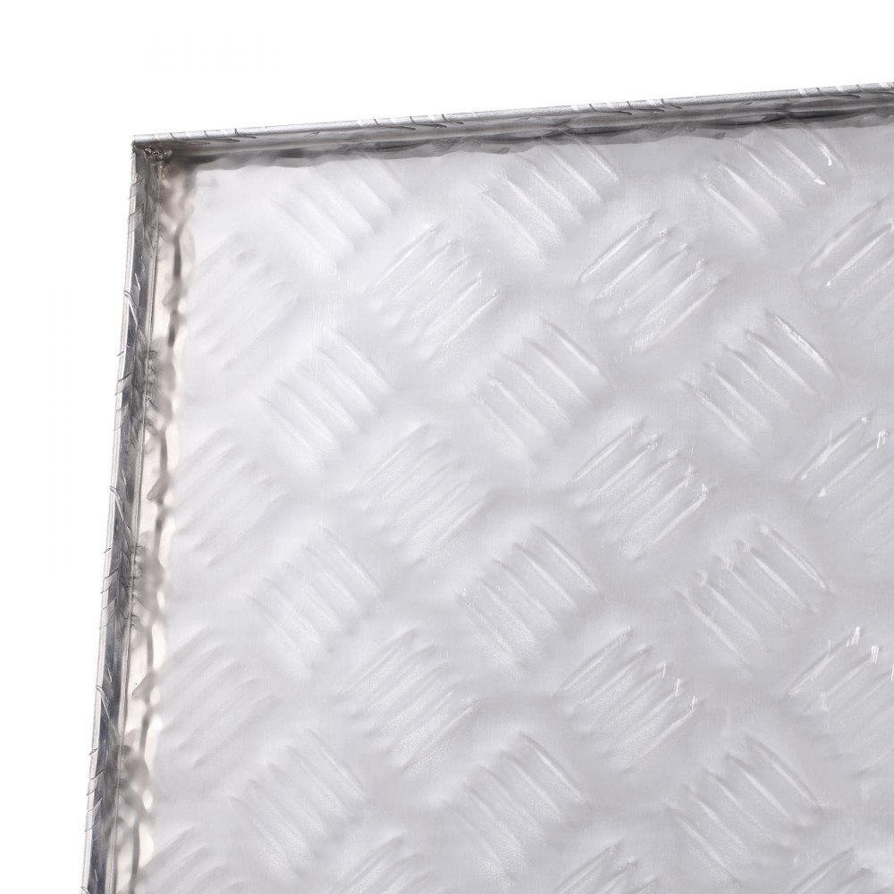 VEVOR Caja de Herramientas de Aluminio Resistente para Caja de Camioneta, con Diseño de Rayas, Asa Lateral y Llaves Seguridad, para Remolque, Camión, Autocaravana, 762 x 330,2 x 243,84 mm, Plata