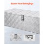 VEVOR Caja de Herramientas de Aluminio Resistente para Caja de Camioneta, con Diseño de Rayas, Asa Lateral y Llaves Seguridad, para Remolque, Camión, Autocaravana, 762 x 330,2 x 243,84 mm, Plata