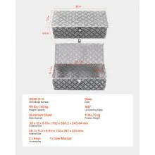 VEVOR Caja de Herramientas Aluminio a Camioneta 762 x 330,2 x 243,84 mm Plata