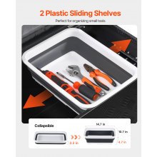VEVOR Caja de Herramientas de Aluminio para Camioneta 89 x 37 x 37 cm Negro