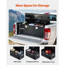 VEVOR Caja de Herramientas de Aluminio para Camioneta 122 x 49 x 44 cm Negro
