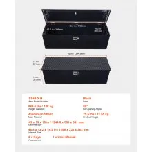 VEVOR Caja de Herramientas de Aluminio Resistente a Camioneta 124 x 38 x 38 cm