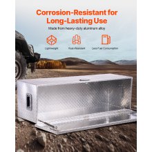 VEVOR Caja de herramientas de aluminio para camioneta 124 x 38 x 38 cm Plata
