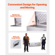 VEVOR Caja de herramientas de aluminio para camioneta 124 x 38 x 38 cm Plata