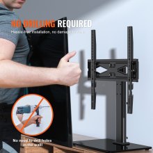 VEVOR Soporte de TV con Pie para Televisores de 32" a 55" Soporte de TV para Mesa Giratorio ± 40° Altura Ajustable 61,5-67 cm Soporte de TV Universal Carga 41 kg Max VESA 400x400 mm Casa Oficina Clase