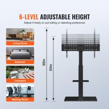 VEVOR Soporte de TV para Tamaño de Pantalla de 81,3 - 216 cm Altura Ajustable