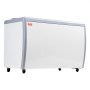 VEVOR Vitrina Comercial para Helado, Congelador Horizontal de 370 L, Congelador Móvil con Tapa de Vidrio, Gabinete para Inmersión de Helado de Restaurante con 8 Tinas Grandes, 2 Puertas Corredizas de Vidrio, Ruedas con Bloqueo, Blanco