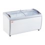 VEVOR Vitrina Comercial para Helado, Congelador Horizontal de 460 L, Congelador Móvil con Tapa de Vidrio, Gabinete para Inmersión de Helado de Restaurante con 5 Cestas de Alambre, 2 Puertas Corredizas de Vidrio, Ruedas con Cerradura, Blanco