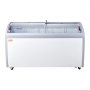 VEVOR Vitrina Comercial para Helado, Congelador Horizontal de 460 L, Congelador Móvil con Tapa de Vidrio, Gabinete para Inmersión de Helado de Restaurante con 5 Cestas de Alambre, 2 Puertas Corredizas de Vidrio, Ruedas con Cerradura, Blanco