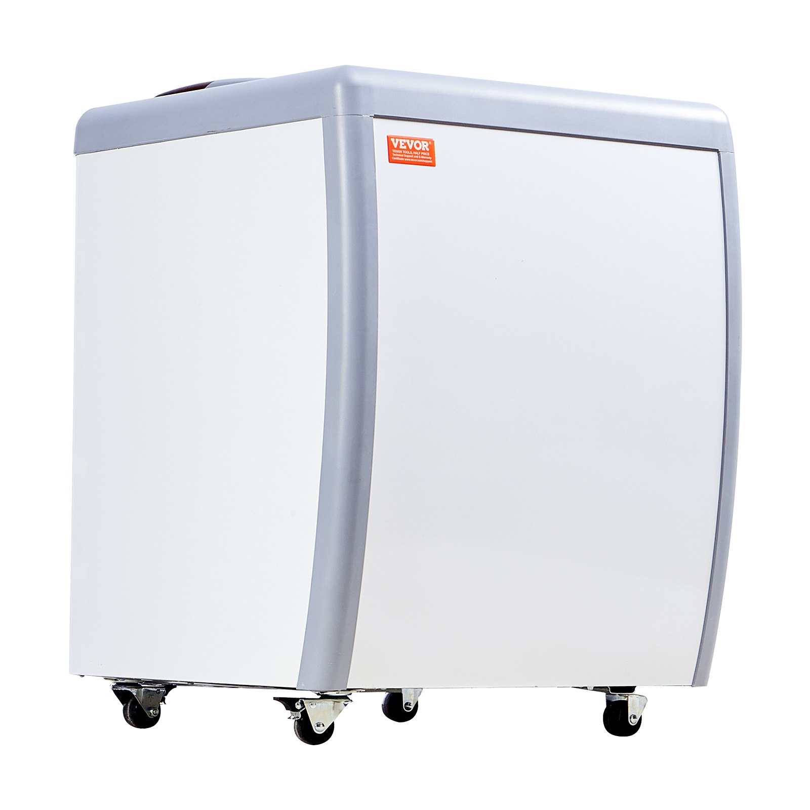 VEVOR Vitrina Comercial para Helado, Congelador Horizontal de 158 L, Congelador Móvil con Tapa de Vidrio, Gabinete para Inmersión de Helado de Restaurante con 4 Tinas Grandes, 2 Puertas Corredizas de Vidrio, Ruedas con Bloqueo, Blanco