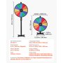VEVOR Rueda de la Fortuna 61 cm, Ruleta de la Suerte de 6 Colores 12 Ranuras, Soporte de Altura Ajustable, con 2 Rotuladores y Borrador de Pizarra, Rueda de Premio para Juegos Lotería Fiesta Carnaval