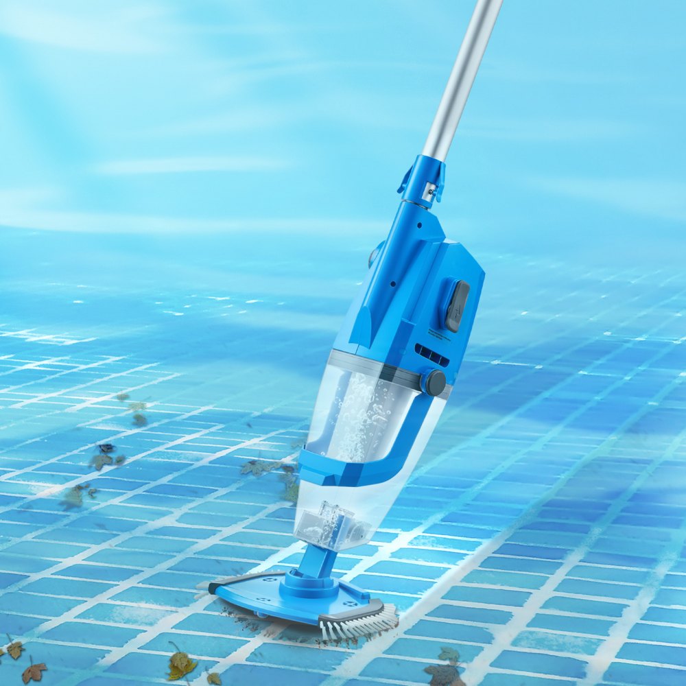 VEVOR Aspiradora de Piscina Recargable, Aspiradora de Mano Inalámbrica de 26 GPM para Jacuzzi con Poste de Extensión, para Limpieza Profunda y Succión Potente, para Piscinas Elevadas o Enterradas