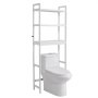 VEVOR Over-the-Toilet Storage, 3-Tier Adjustable Bathroom Organizer, Bamboo Storage Shelf with 3 Hooks, Freestanding, Easy to Assemble