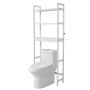 VEVOR Over-the-Toilet Storage, 3-Tier Adjustable Bathroom Organizer, Bamboo Storage Shelf with 3 Hooks, Freestanding, Easy to Assemble