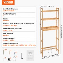 VEVOR Estante para Inodoro de 3 Niveles Almacenamiento sobre Inodoro para Baño