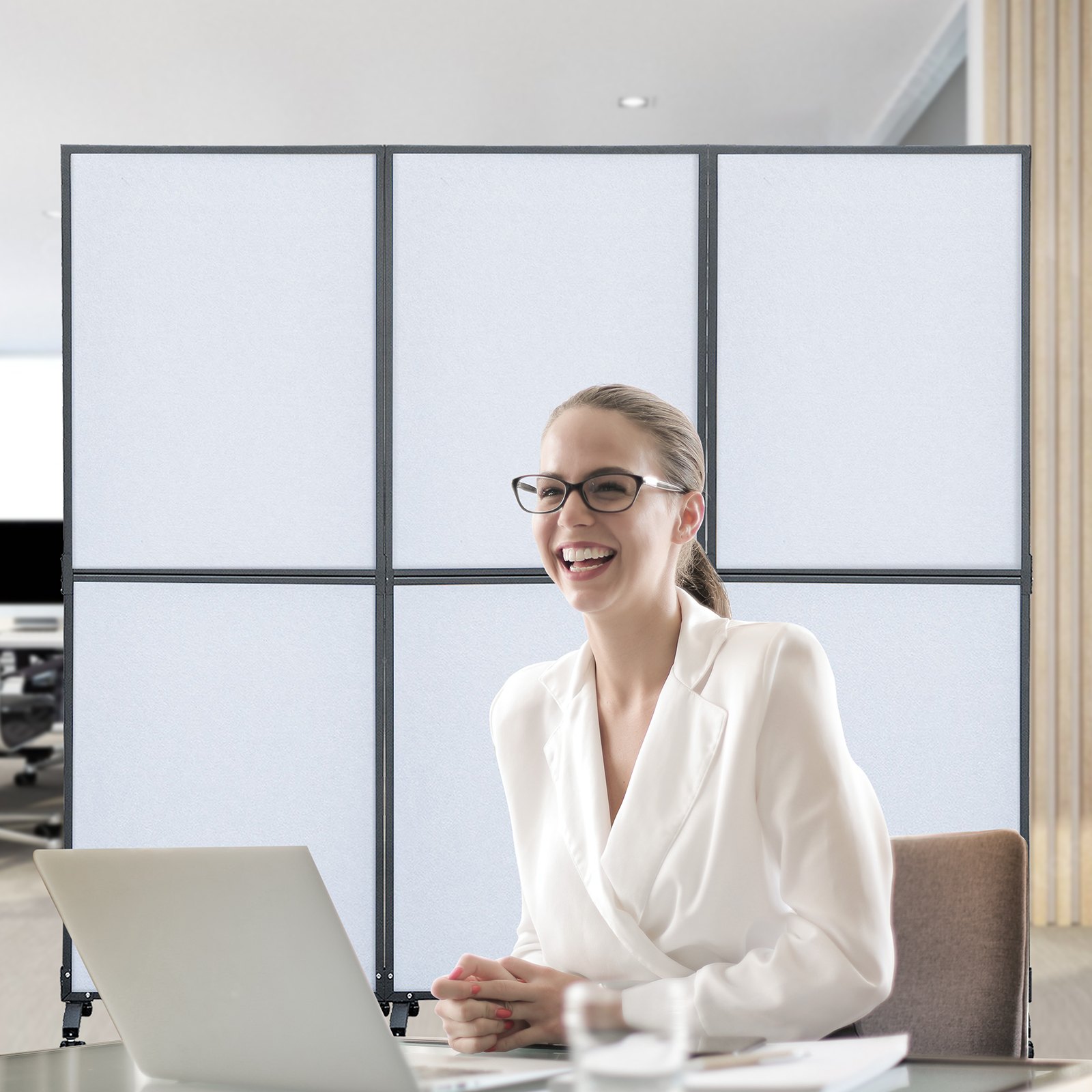 VEVOR Biombos Acústicos Divisor de Habitación Acústico 183 x 168 cm Gris Frío