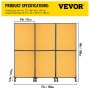 VEVOR Biombos Acústicos Divisor de Habitación Acústico 183x168cm 23kg Naranja
