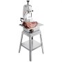 VEVOR Commercial Electric Meat Band Saw Bone Cutting Machine, 850W Vertical Bone Saw, 380 x 485 mm Workbench, Frozen Meat Cutter with 5 Blades for Ribs, Pork