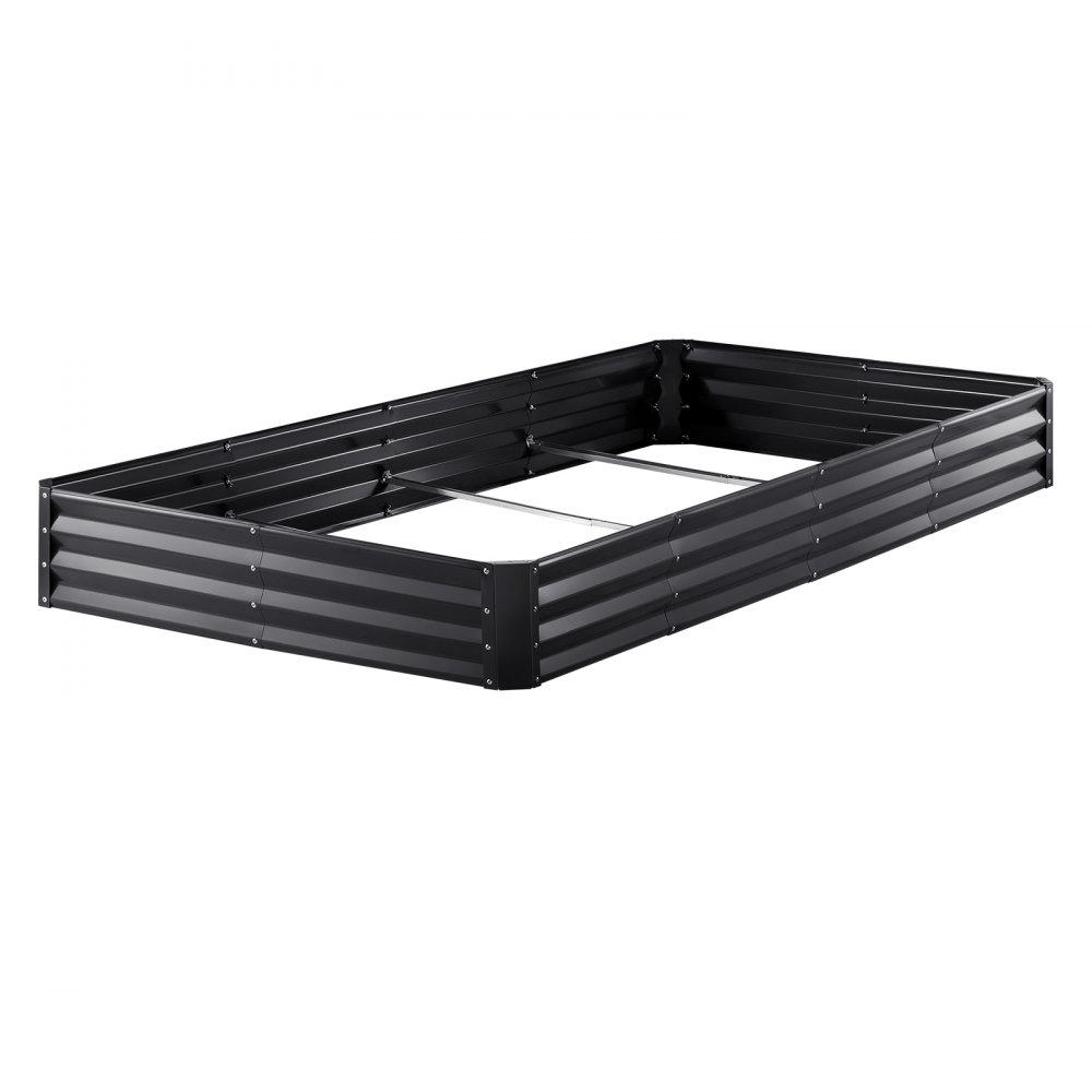 VEVOR Cama de Jardín Elevada de Metal 240x120x28 cm Gris para Flores Vegetales