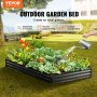 VEVOR Cama de Jardín Elevada de Metal 240x120x28 cm Gris para Flores Vegetales