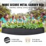 Cama de jardín VEVOR con plantas, borde doblado para mayor seguridad y guantes adicionales, ilustración en primer plano.