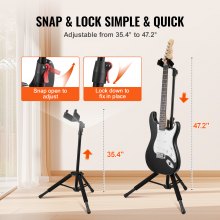 VEVOR Trípode para Guitarra Soporte de Suelo Plegable 900-1200 mm de Altura